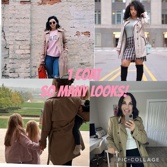 Women’s GUESS Trench Coat Blush Pink Sz Large - Picture 11 of 15